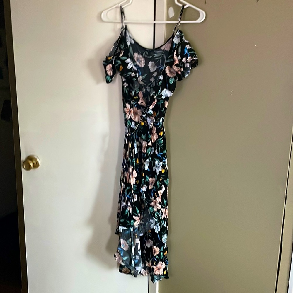 Gorgeous floral tie high low dress